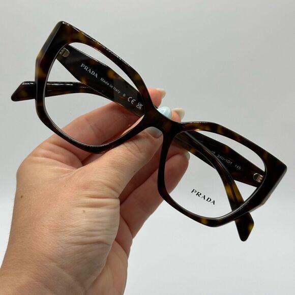 PRADA Eyeglasses PR18WV 2AU101 Tortoise Demo Lens Women NEW - Picture 9 of 12